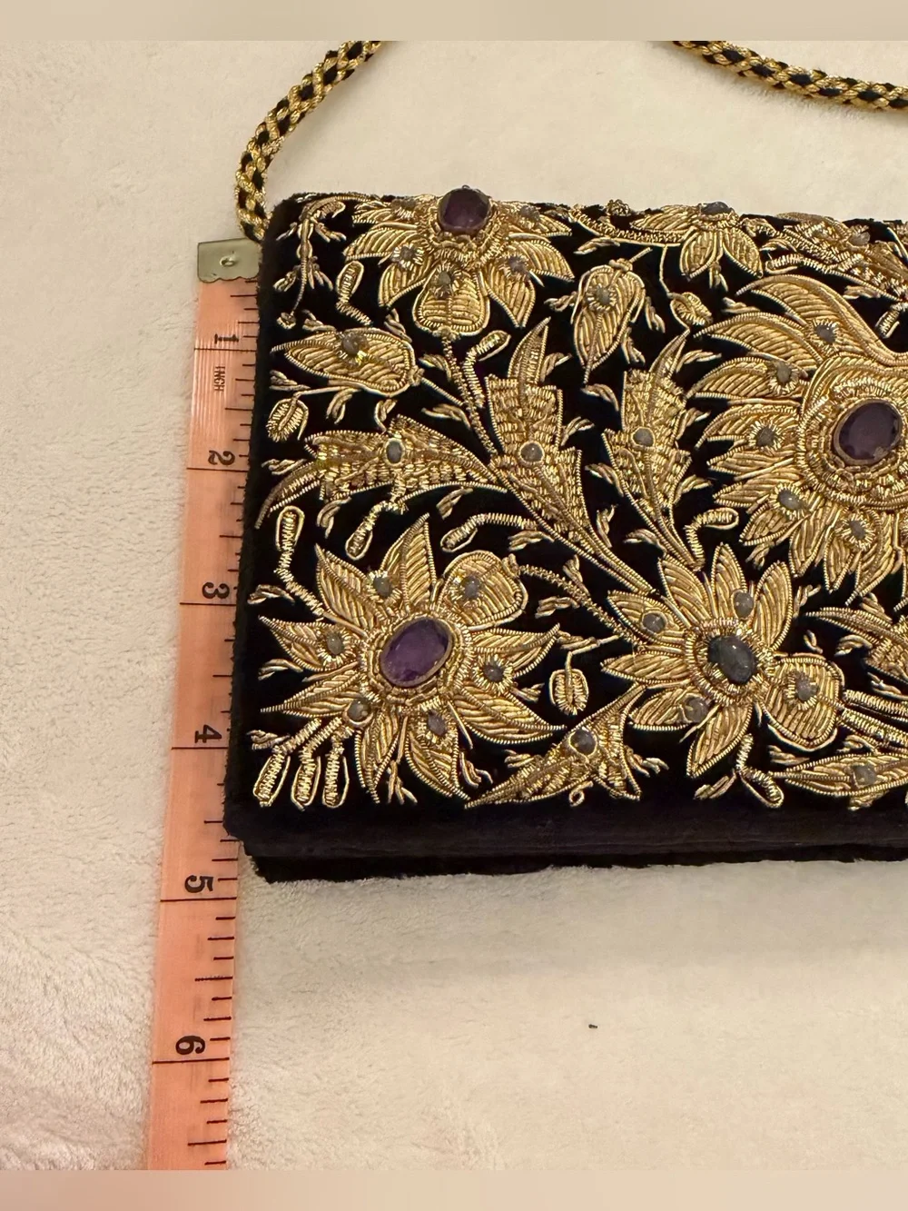 Vintage Zardozi Embroidery Shoulder Clutch Bag